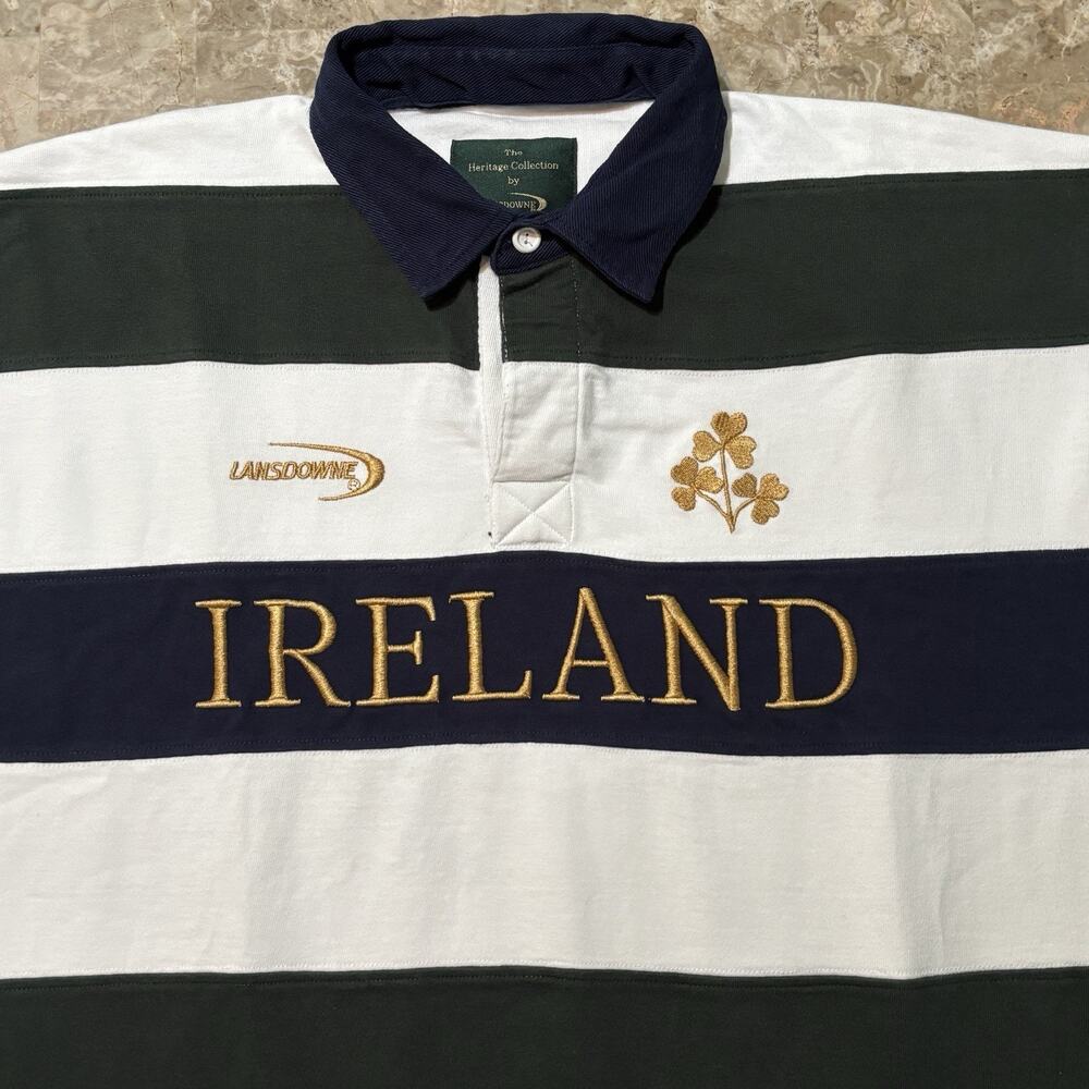 Lansdowne Ireland Rugby Shirt Mens 2XL Colorblock Short Sleeve Heritage